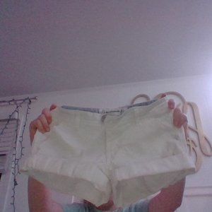 white denim shorts